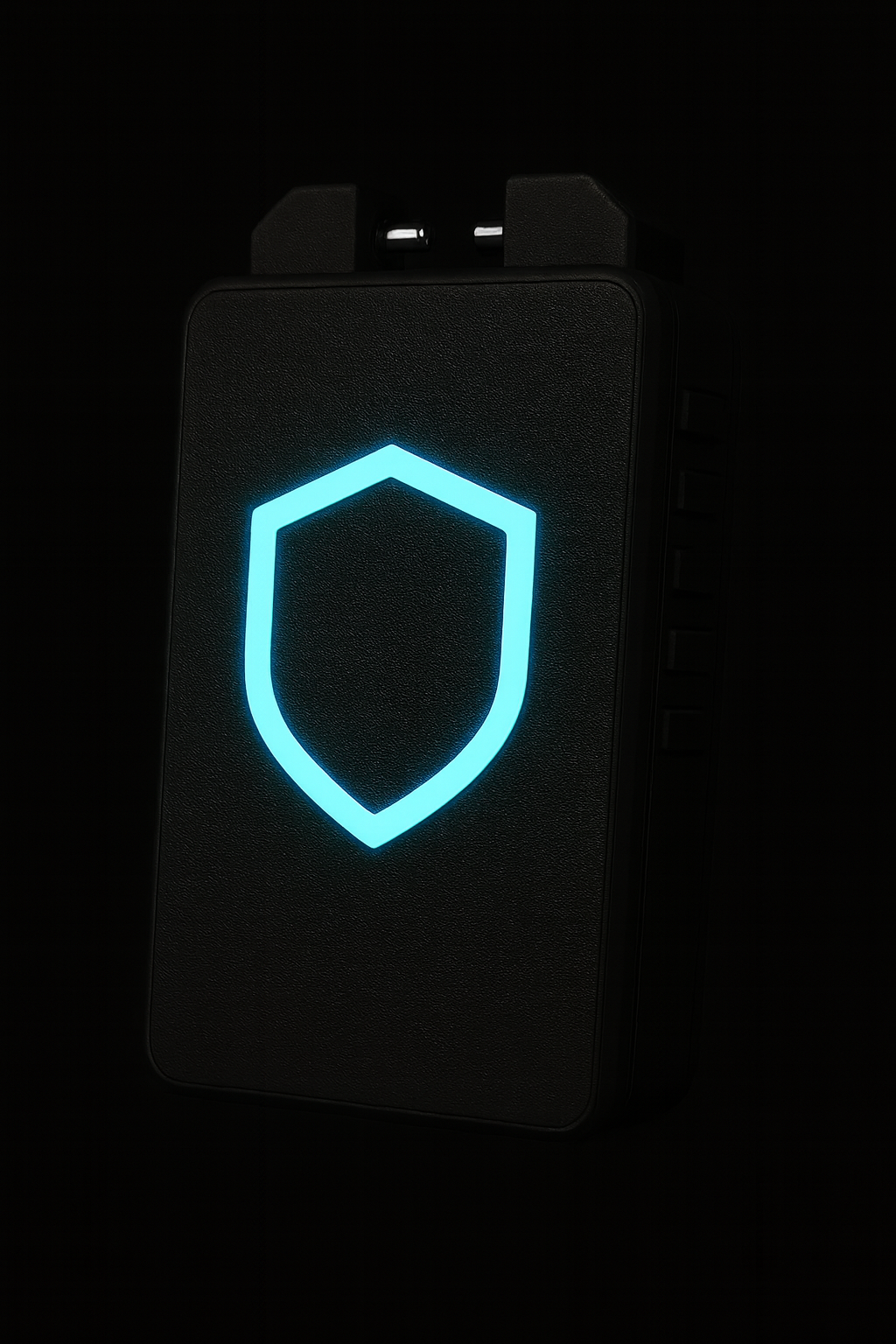 Glow-in-the-dark emblem close-up